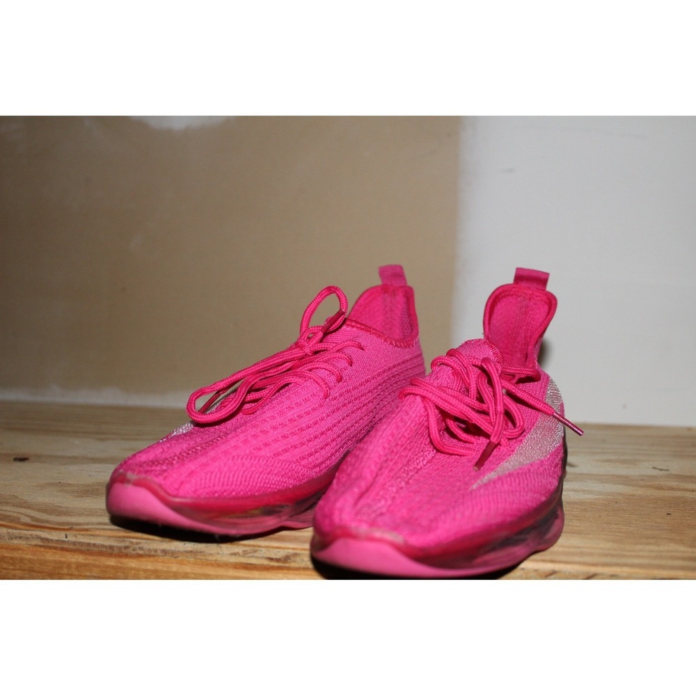Epicstep Hot Pink Knit Sneakers Rainbow Translucent Sole Athletic Shoes‎ Mens